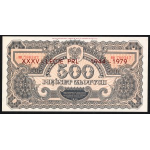 500 złotych 1944 - emisja pamiątkowa z 1979 - seria BH