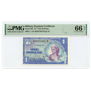 USA - 1 Dolar 1968 - Military Payment Certificate - PMG 66 EPQ