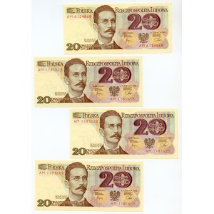 20 złotych 1982 - seria AM - SET 8 sztuk