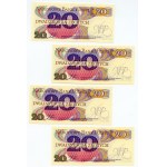 20 złotych 1982 - seria AM - SET 8 sztuk