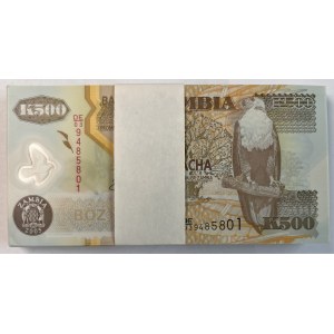 ZAMBIA - 500 kwacha 2005 - paczka bankowa 100 sztuk