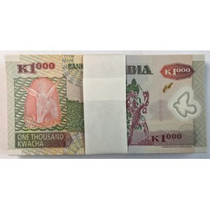ZAMBIA - 1000 kwacha 2005 - paczka bankowa 100 sztuk