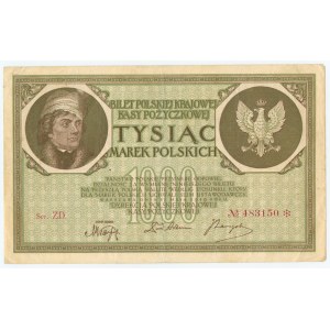 1.000 marek 1919 - Ser. ZD - numerator wiśniowy