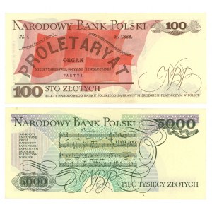 100 złotych 1976 i 5000 złotych 1988