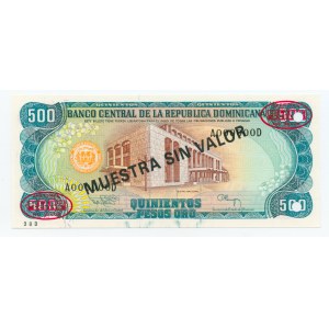 DOMINIKANA - 500 pesos 1988 - MUESTRA SIN VALOR / SPECIMEN A000000D, 383