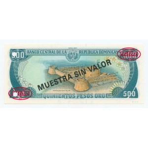 DOMINIKANA - 500 pesos 1988 - MUESTRA SIN VALOR / SPECIMEN A000000D, 383
