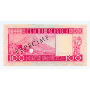 CABO VERDE - 100 Escudos 1977 - ESPECIME / SPECIMEN - A/1 0000000, No 0082