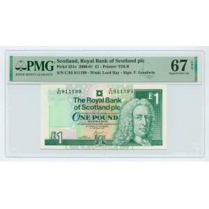SZKOCJA -1 Pound 2001 - PMG 67 EPQ