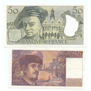 FRANCJA - 20 franków 1989 oraz 50 franków 1988