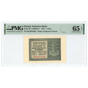 1 złoty 1941 - seria BC - PMG 65 EPQ