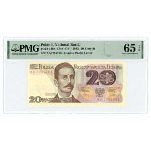 20 złotych 1982 - seria AA - PMG 65 EPQ