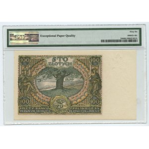 100 złotych 1934 - seria BM. - dodatkowy znak wodny +X+ - PMG 66 EPQ
