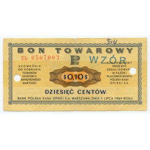 PEWEX - 10 centów 1969 - seria Eb - fałszywy nadruk WZÓR