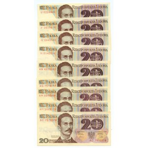 20 złotych 1982 - różne serie - SET 9 sztuk
