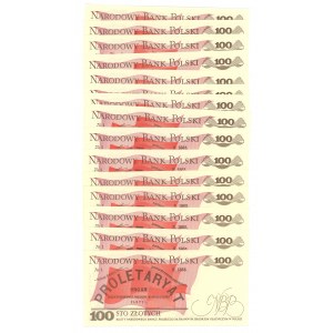 100 złotych 1986 - seria SB - set 15 sztuk