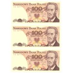 100 złotych 1986 - seria SB - set 15 sztuk