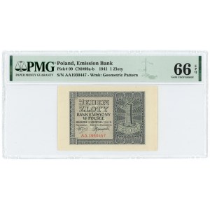 1 złoty 1941 - seria AA - PMG 66 EPQ