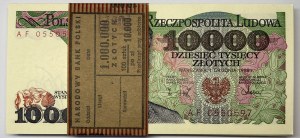 Paczka bankowa 10.000 złotych 1988 - seria AF - 93 sztuki - RZADKA