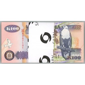 ZAMBIA - 100 kwacha 2003 - paczka bankowa 100 sztuk banknotów
