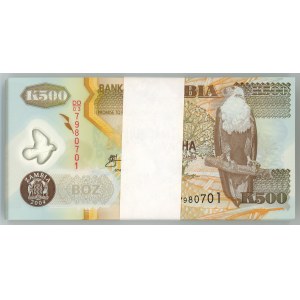 ZAMBIA - 500 kwacha 2004 (polimer) - paczka bankowa 100 sztuk