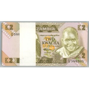ZAMBIA - 2 kwacha - paczka bankowa 100 sztuk
