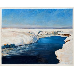 Ed Box, Winter postcard according to Julian Falat's painting Snow(1907)