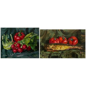 Slawomir J. Sicinski, Still life with peppers and mackerel