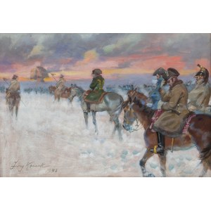 Jerzy Kossak (1886 Kraków - 1955 dort), Vision von Napoleon beim Rückzug aus Moskau, 1943.