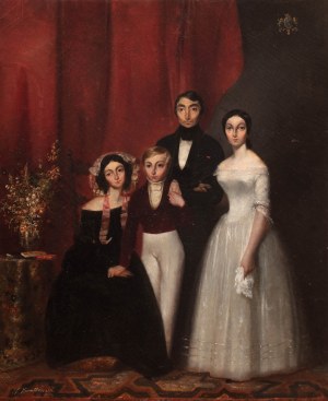 Teofil Kwiatkowski (1809 Pułtusk - 1891 Avallon), Portret rodzinny, 1840 r.