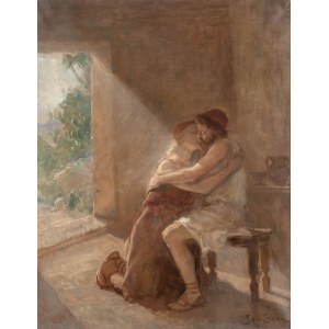 Jan Styka (1858 Lwów - 1925 Rzym), Odyseusz obejmujący swojego ukochanego syna