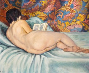 Szymon Mondzain (1888 Chełm - 1979 Paryż), Podczas lektury (akt leżący)