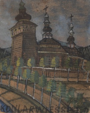 Nikifor Krynicki (1895 Krynica Zdrój - 1968 Folusz), Cerkwia w Krynicy, lata 40. XX w. / początek l. 1950.
