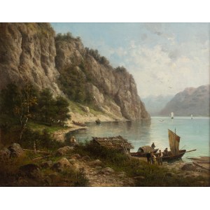 Karl Julius Rose (1828 Königsbruck - 1911 München), Landschaft mit Fjorden