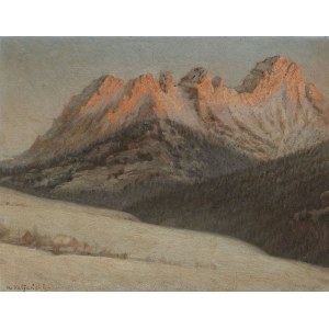 Albert TALJAŃSKI, WINTER MOUNTAINS AT SUNSET