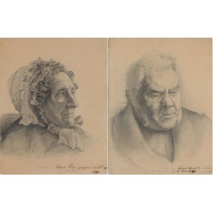 PORTRETS OF SOPHIE POHL AND TOBIAS SCHNEIDER, 1877, German Drawer