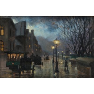 Ignacy Zygmuntowicz (1875 Warschau-1947 Łódź), Paris bei Nacht, 1910.