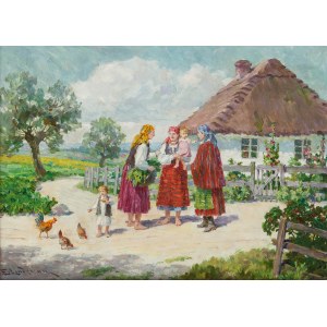 Emil Lindeman (1864 Warszawa -1945 Ozorków k. Łodzi), Scena wiejska