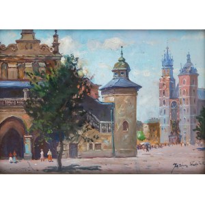 Juliusz Słabiak (1917 Sosnowiec - 1973 Cracow), On the Cracow marketplace