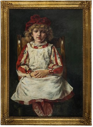 Józef Krzesz-Męcina (1860 Kraków-1934 Poznań), Portret dziewczynki
