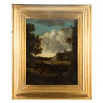Nicht näher bezeichneter Maler - Frankreich (Ende 18. Jahrhundert), Landschaft mit einem Wanderer