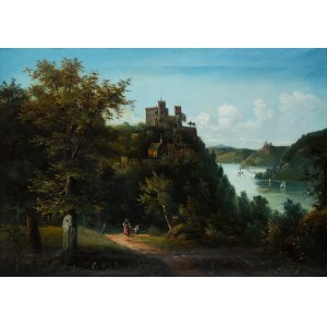 MN (second half of the 19th century), Landscape with a castle