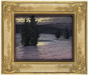 Heribert Bahndorf (1877 Lipsk - 1958 Friedrichroda), Błękitna godzina na Leśnej polanie w Turyngi, 1936 r.