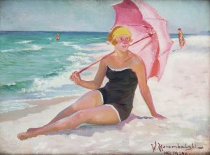 Wawrzyniec Chorembalski (1888 Zawichost - 1965 Warszawa), Na plaży na helu, 1924 r.