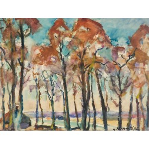 Zdzisław Kraśnik (1881 Gorzewo near Sierpc - 1964 Warsaw), Landscape with trees