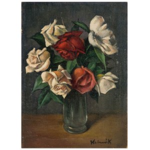 Artur Kolnik (1890 Stanislawow - 1971 Israel), Roses in a vase