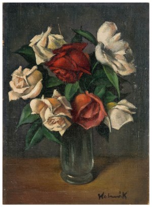 Artur Kolnik (1890 Stanisławów - 1971 Izrael), Róże w wazonie