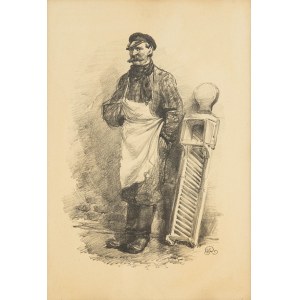 Józef Rapacki (1871 Warsaw - 1929 Olszanka near Skierniewic), Chopping cabbage, from the portfolio From old and recent Warsaw