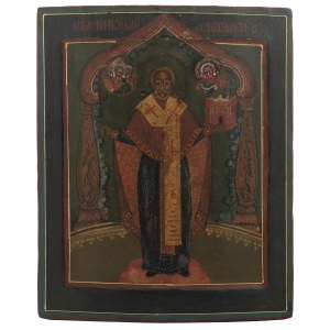 Ikona - svatý Nikolaj Mohajec, Rusko, první polovina 19. století.