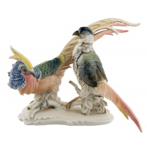 Figurka - Cietrzew i rajski ptak, Niemcy, Volkstedt (Turyngia), Karl Ens, 1919-1945