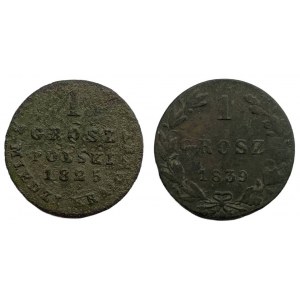 1 penny 1825 and 1839